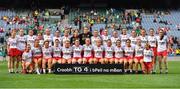 16 September 2018; The Tyrone squad prior to the TG4 All-Ireland Ladies Football Intermediate Championship Final match between Meath and Tyrone at Croke Park, Dublin. Photo by Brendan Moran/Sportsfile