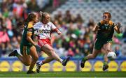 16 September 2018; Neamh Woods of Tyrone shoots to score her side's fifth goal during the TG4 All-Ireland Ladies Football Intermediate Championship Final match between Meath and Tyrone at Croke Park, Dublin. Photo by David Fitzgerald/Sportsfile