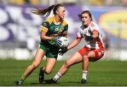 16 September 2018; Sarah Wall of Meath in action against Niamh O'Neill of Tyrone during the TG4 All-Ireland Ladies Football Intermediate Championship Final match between Meath and Tyrone at Croke Park, Dublin. Photo by David Fitzgerald/Sportsfile