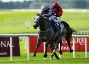 16 September 2018; Havana Grey, with Richard Kingscote up, on their way to winning the The Derrinstown Stud Flying Five Stakes from Take Cover, with David Allan up, at the Curragh Races on St Ledger Day at the Curragh Racecourse in Curragh, Kildare. Photo by Matt Browne/Sportsfile