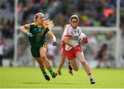 16 September 2018; Chloe Mc Caffrey of Tyrone in action against Orlagh Lally of Meath during the TG4 All-Ireland Ladies Football Intermediate Championship Final match between Meath and Tyrone at Croke Park, Dublin. Photo by Eóin Noonan/Sportsfile