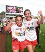 16 September 2018; Emma Smyth, left, and Emma Hegarty of Tyrone celebrate following the TG4 All-Ireland Ladies Football Intermediate Championship Final match between Meath and Tyrone at Croke Park, Dublin. Photo by David Fitzgerald/Sportsfile