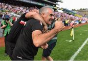 16 September 2018; Tyrone manager Gerry Moane celebrates after the TG4 All-Ireland Ladies Football Intermediate Championship Final match between Meath and Tyrone at Croke Park, Dublin. Photo by Eóin Noonan/Sportsfile