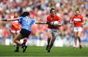 16 September 2018; Ciara O'Sullivan of Cork in action against Olwen Carey of Dublin during the TG4 All-Ireland Ladies Football Senior Championship Final match between Cork and Dublin at Croke Park, Dublin. Photo by David Fitzgerald/Sportsfile