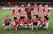 16 September 2018; The Derry City team prior to the EA SPORTS Cup Final between Derry City and Cobh Ramblers at the Brandywell Stadium in Derry. Photo by Stephen McCarthy/Sportsfile
