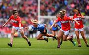 16 September 2018; Carla Rowe of Dublin in action against Ciara O'Sullivan, left, and Ashling Hutchings of Cork during the TG4 All-Ireland Ladies Football Senior Championship Final match between Cork and Dublin at Croke Park, Dublin. Photo by Sam Barnes/Sportsfile