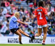 16 September 2018; Carla Rowe of Dublin scores her side's second goal during the TG4 All-Ireland Ladies Football Senior Championship Final match between Cork and Dublin at Croke Park, Dublin. Photo by Brendan Moran/Sportsfile
