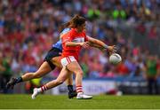 16 September 2018; Eimear Scally of Cork in action against Niamh Collins of Dublin during the TG4 All-Ireland Ladies Football Senior Championship Final match between Cork and Dublin at Croke Park, Dublin. Photo by Eóin Noonan/Sportsfile