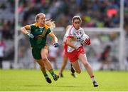 16 September 2018; Chloe Mc Caffrey of Tyrone in action against Orlagh Lally of Meath during the TG4 All-Ireland Ladies Football Intermediate Championship Final match between Meath and Tyrone at Croke Park, Dublin. Photo by Eóin Noonan/Sportsfile