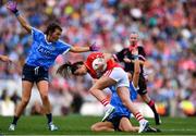 16 September 2018; Eimear Scally of Cork in action against Sinéad Goldrick, right, and Leah Caffrey of Dublin during the TG4 All-Ireland Ladies Football Senior Championship Final match between Cork and Dublin at Croke Park, Dublin. Photo by Sam Barnes/Sportsfile