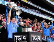 16 September 2018; Dublin captain Sinead Aherne lifts the Brendan Martin Cup after the TG4 All-Ireland Ladies Football Senior Championship Final match between Cork and Dublin at Croke Park, Dublin. Photo by Sam Barnes/Sportsfile