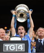 16 September 2018; Dublin captain Sinead Aherne lifts the Brendan Martin Cup following the TG4 All-Ireland Ladies Football Senior Championship Final match between Cork and Dublin at Croke Park, Dublin. Photo by David Fitzgerald/Sportsfile