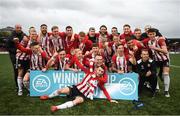 16 September 2018; The Derry City squad celebrate following the EA SPORTS Cup Final match between Derry City and Cobh Ramblers at Brandywell Stadium, Derry. Photo by Stephen McCarthy/Sportsfile