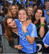 16 September 2018; Sinéad Finnegan of Dublin celebrates with fans following the TG4 All-Ireland Ladies Football Senior Championship Final match between Cork and Dublin at Croke Park, Dublin. Photo by David Fitzgerald/Sportsfile