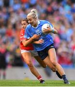 16 September 2018; Nicole Owens of Dublin in action against Eimear Meaney of Cork following the TG4 All-Ireland Ladies Football Senior Championship Final match between Cork and Dublin at Croke Park, Dublin. Photo by Eóin Noonan/Sportsfile