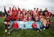 16 September 2018; Derry City players and family celebrate following the EA SPORTS Cup Final between Derry City and Cobh Ramblers at the Brandywell Stadium in Derry. Photo by Stephen McCarthy/Sportsfile