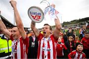 16 September 2018; Ben Fisk of Derry City celebrates with the cup following the EA SPORTS Cup Final between Derry City and Cobh Ramblers at the Brandywell Stadium in Derry. Photo by Stephen McCarthy/Sportsfile