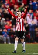 16 September 2018; Ronan Hale of Derry City celebrates at the final whistle of the EA SPORTS Cup Final between Derry City and Cobh Ramblers at the Brandywell Stadium in Derry. Photo by Stephen McCarthy/Sportsfile