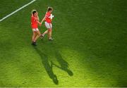 16 September 2018; Cork players Eimear Meaney, left, and Ashling Hutchings dejected after the TG4 All-Ireland Ladies Football Senior Championship Final match between Cork and Dublin at Croke Park, Dublin. Photo by Piaras Ó Mídheach/Sportsfile