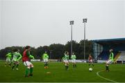 17 September 2018; Republic of Ireland players warm up prior to the Women's U17 International Friendly match between Republic of Ireland and Czech Republic at the RSC in Waterford. Photo by Harry Murphy/Sportsfile