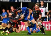 15 September 2018; Scott Fardy of Leinster is tackled by Jordan Williams of Dragons during the Guinness PRO14 Round 3 match between Leinster and Dragons at the RDS Arena in Dublin. Photo by Brendan Moran/Sportsfile