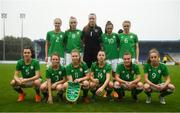 17 September 2018; Republic of Ireland team prior to the Women's U17 International Friendly match between Republic of Ireland and Czech Republic at the RSC in Waterford. Photo by Harry Murphy/Sportsfile