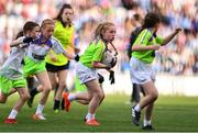 16 September 2018; Action from St. Sylvester's, Co. Dublin, vs St Mary's, Co. Galway, during the Half-time GO Games during the TG4 All-Ireland Ladies Football Championship Finals at Croke Park, Dublin. Photo by Sam Barnes/Sportsfile