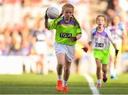 16 September 2018; Action from St. Sylvester's, Co. Dublin, vs St Mary's, Co. Galway, during the Half-time GO Games during the TG4 All-Ireland Ladies Football Championship Finals at Croke Park, Dublin. Photo by Sam Barnes/Sportsfile