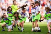 16 September 2018; Action from St. Sylvester's, Co. Dublin, vs St Mary's, Co. Galway, during the Half-time GO Games during the TG4 All-Ireland Ladies Football Championship Finals at Croke Park, Dublin. Photo by Sam Barnes/Sportsfile