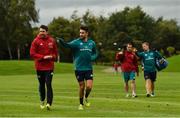 17 September 2018; Backline and attack coach Felix Jones, left, and Conor Murray arrive for Munster rugby squad training at the University of Limerick in Limerick. Photo by Diarmuid Greene/Sportsfile