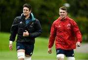 17 September 2018; Billy Holland and Peter O'Mahony arrive for Munster rugby squad training at the University of Limerick in Limerick. Photo by Diarmuid Greene/Sportsfile