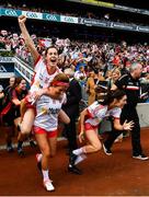 16 September 2018; Áine Canavan and Lycrecia Quinn of Tyrone celebrate following the TG4 All-Ireland Ladies Football Intermediate Championship Final match between Meath and Tyrone at Croke Park, Dublin. Photo by Sam Barnes/Sportsfile