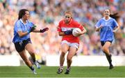 16 September 2018; Ashling Hutchings of Cork in action against Leah Caffrey of Dublin during the TG4 All-Ireland Ladies Football Senior Championship Final match between Cork and Dublin at Croke Park, Dublin. Photo by Sam Barnes/Sportsfile