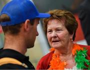 17 September 2018; Gary O'Donovan of Team Ireland with his grandmother Mary Doab on his return from the World Rowing Championships in Bulgaria at Cork Airport in Cork. Photo by Brendan Moran/Sportsfile