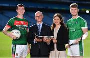 18 September 2018; Stephen Coen of Mayo, left, Alan Barrett, Director of the ESRI, second from left, Elish Kelly, Senior Research Officer, ESRI, and Séamus Flanagan of Limerick in attendance during the launch of the ESRI Report into Playing Senior Intercounty Gaelic Games at Croke Park in Dublin. Photo by Sam Barnes/Sportsfile