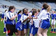 18 September 2018; Connacht Girls players, including Edel Weston, centre, from St Joseph's School, Co. Sligo, celebrate after a game during the M.Donnelly GAA Football for ALL Interprovincial Finals at Croke Park in Dublin. Photo by Sam Barnes/Sportsfile
