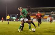 18 September 2018; Festy Ebosele of Republic of Ireland in action against Orkun Tirpanci of Turkey during the Under 17 International Friendly match between Republic of Ireland and Turkey at Tallaght Stadium in Tallaght, Dublin. Photo by Eóin Noonan/Sportsfile