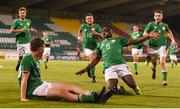 18 September 2018; Conor Carty of Republic of Ireland celebrates with team-mate Festy Ebosele after scoring his side's second goal during the Under 17 International Friendly match between Republic of Ireland and Turkey at Tallaght Stadium in Tallaght, Dublin. Photo by Eóin Noonan/Sportsfile