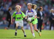 16 September 2018; Action from the match between St Sylvester's Dublin and St Mary's Galway during the Half-time GO Games during the TG4 All-Ireland Ladies Football Championship Finals at Croke Park, Dublin. Photo by Brendan Moran/Sportsfile