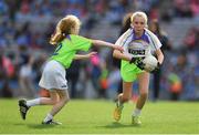 16 September 2018; Action from the match between St Sylvester's Dublin and St Mary's Galway during the Half-time GO Games during the TG4 All-Ireland Ladies Football Championship Finals at Croke Park, Dublin. Photo by Brendan Moran/Sportsfile