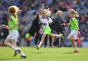 16 September 2018; Action from the match between St Sylvester's Dublin and St Mary's Galway during the Half-time GO Games during the TG4 All-Ireland Ladies Football Championship Finals at Croke Park, Dublin. Photo by Brendan Moran/Sportsfile