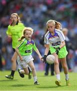 16 September 2018; Action from the match between St Sylvester's Dublin and St Mary's Galway during the Half-time GO Games during the TG4 All-Ireland Ladies Football Championship Finals at Croke Park, Dublin. Photo by Brendan Moran/Sportsfile