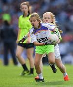 16 September 2018; Action from the match between St Sylvester's Dublin and St Mary's Galway during the Half-time GO Games during the TG4 All-Ireland Ladies Football Championship Finals at Croke Park, Dublin. Photo by Brendan Moran/Sportsfile