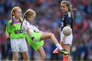 16 September 2018; Action from the match between St Sylvester's Dublin and St Mary's Galway during the Half-time GO Games during the TG4 All-Ireland Ladies Football Championship Finals at Croke Park, Dublin. Photo by Brendan Moran/Sportsfile