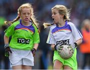 16 September 2018; Action from the match between St Sylvester's Dublin and St Mary's Galway during the Half-time GO Games during the TG4 All-Ireland Ladies Football Championship Finals at Croke Park, Dublin. Photo by Brendan Moran/Sportsfile