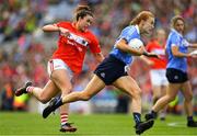 16 September 2018; Lauren Magee of Dublin in action against Shauna Kelly of Cork during the TG4 All-Ireland Ladies Football Senior Championship Final match between Cork and Dublin at Croke Park, Dublin. Photo by Brendan Moran/Sportsfile