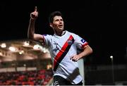 19 September 2018; Dinny Corcoran of Bohemians celebrates after scoring his side's second goal during the Irish Daily Mail FAI Cup Quarter-Final match between Derry City and Bohemians at the Brandywell Stadium in Derry. Photo by Stephen McCarthy/Sportsfile