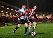 19 September 2018; Dan Casey of Bohemians in action against Dean Shiels of Derry City during the Irish Daily Mail FAI Cup Quarter-Final match between Derry City and Bohemians at the Brandywell Stadium in Derry. Photo by Stephen McCarthy/Sportsfile
