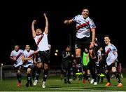 19 September 2018; Bohemians players, including Oscar Brennan, right, celebrate following the Irish Daily Mail FAI Cup Quarter-Final match between Derry City and Bohemians at the Brandywell Stadium in Derry. Photo by Stephen McCarthy/Sportsfile