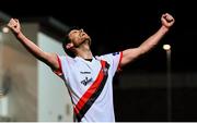 19 September 2018; Dinny Corcoran of Bohemians celebrates after scoring his side's third goal during the Irish Daily Mail FAI Cup Quarter-Final match between Derry City and Bohemians at the Brandywell Stadium in Derry. Photo by Stephen McCarthy/Sportsfile
